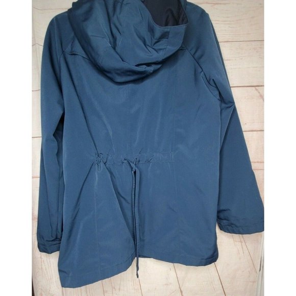 Nautica Blue Navy Removable Hood Rain Sailing Boat Graphic Lining Large Jacket - Picture 6 of 11